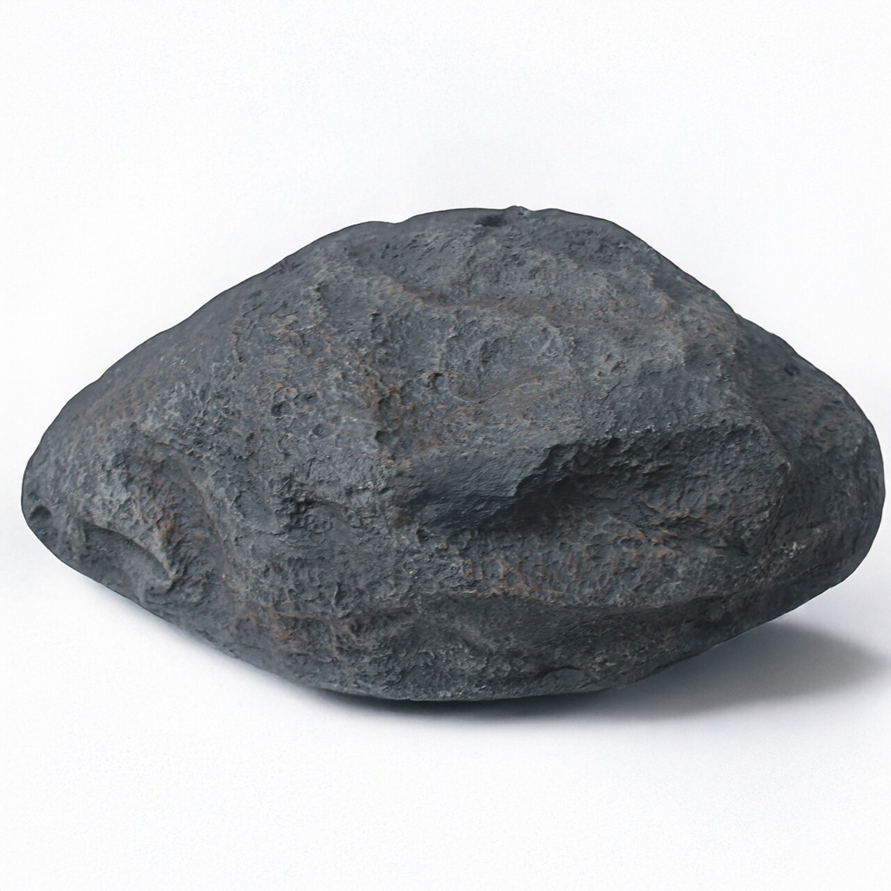 Decorative Outdoor Weather-Resistant Artistic Artificial Faux Stone Rock, Garden Patio Granite Grey Fiberglass Stone